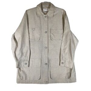 Womens Vintage Linen Blend Khaki Safari Jacket Small‎ by Jones New York Sport